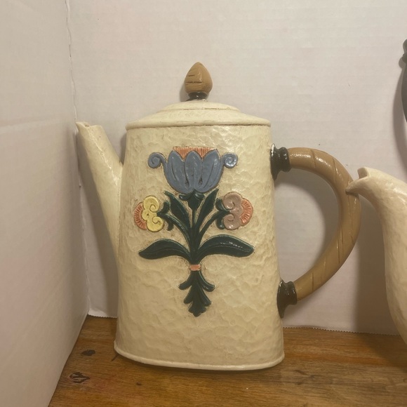 Vintage BURWOOD Kitchen Wall Plaques Hangings Set of 3 Teapot Coffee Pot Skillet - Picture 2 of 8